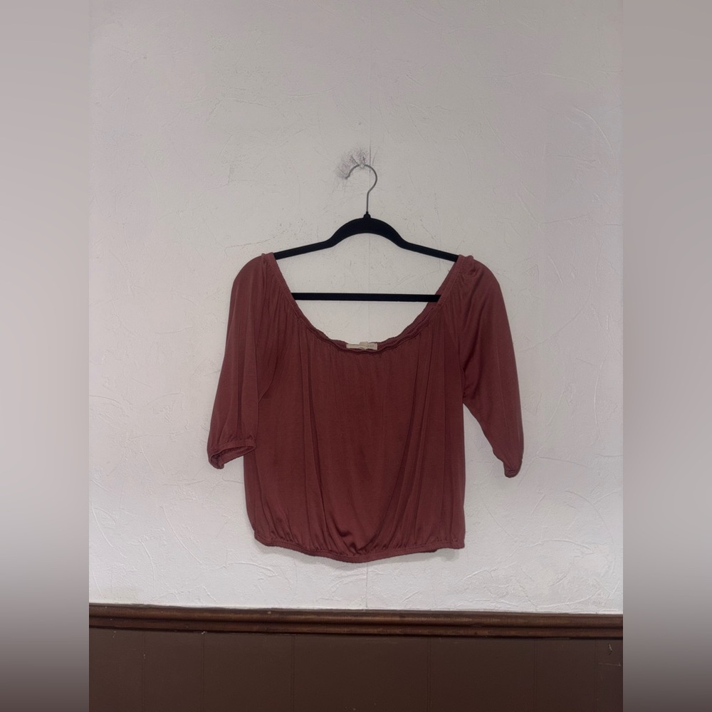 LA Hearts — Burgundy Blouse